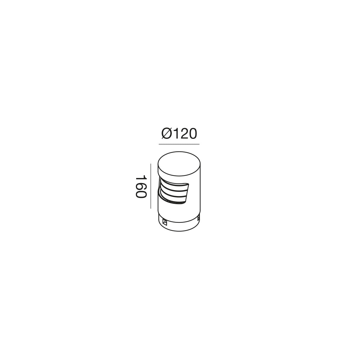 Testa paletto modulare LED Marrone 180° GES2371