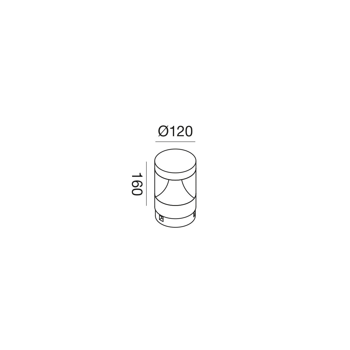 Testa paletto modulare LED Marrone 360° GES2391