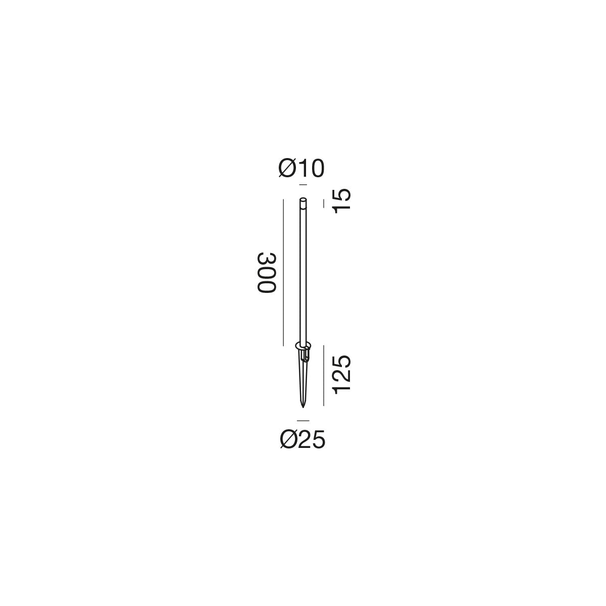 Paletto LED 0,5W con picchetto Marrone Scuro 3000K H30cm GES2411C