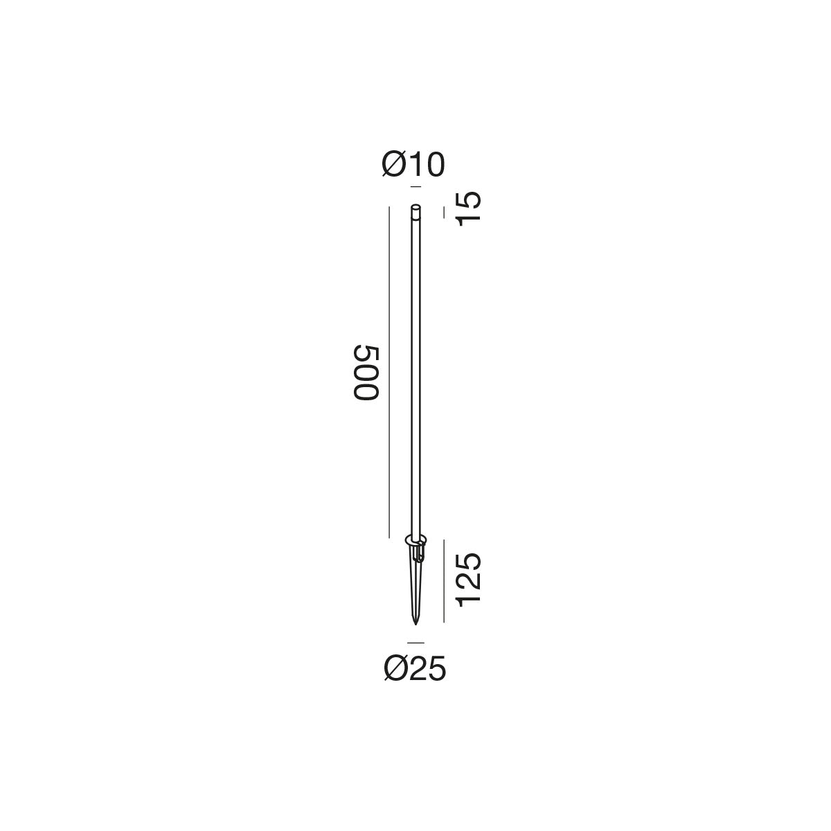 Paletto LED 0,5W con picchetto Marrone Scuro 3000K H50cm GES2413C