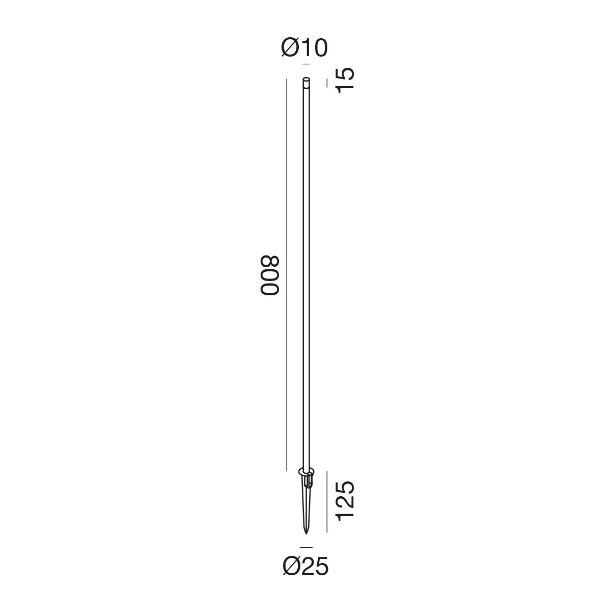 Paletto LED 0,5W con picchetto Grigio Antracite 3000K H80cm GES2414C
