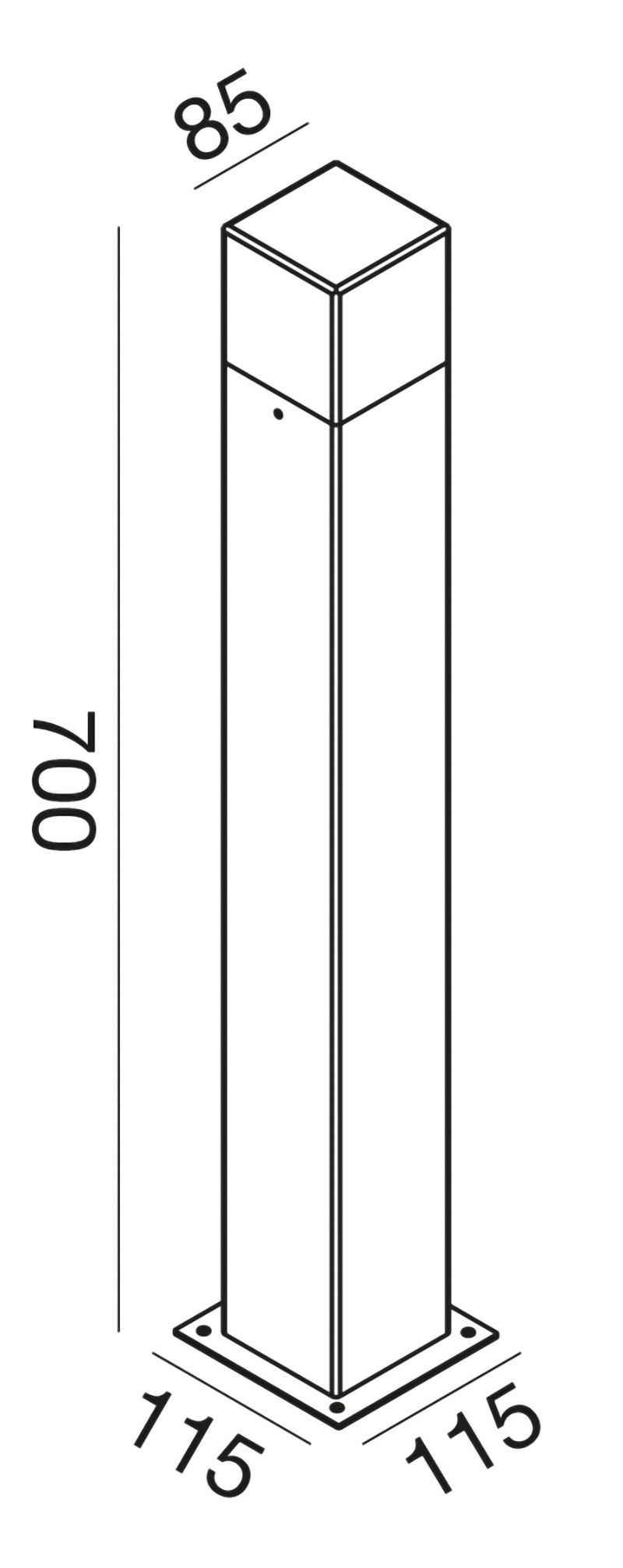 Paletto E27 Grigio Antracite H70cm GES412