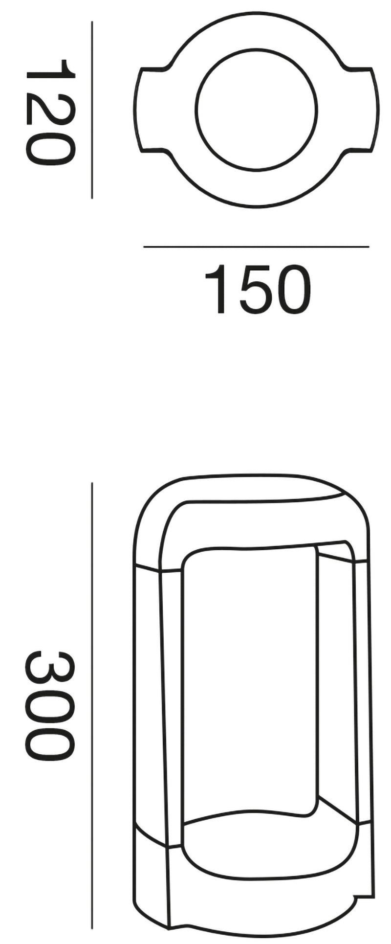 Paletto LED 13W Grigio Antracite 3000K H30cm GES450C