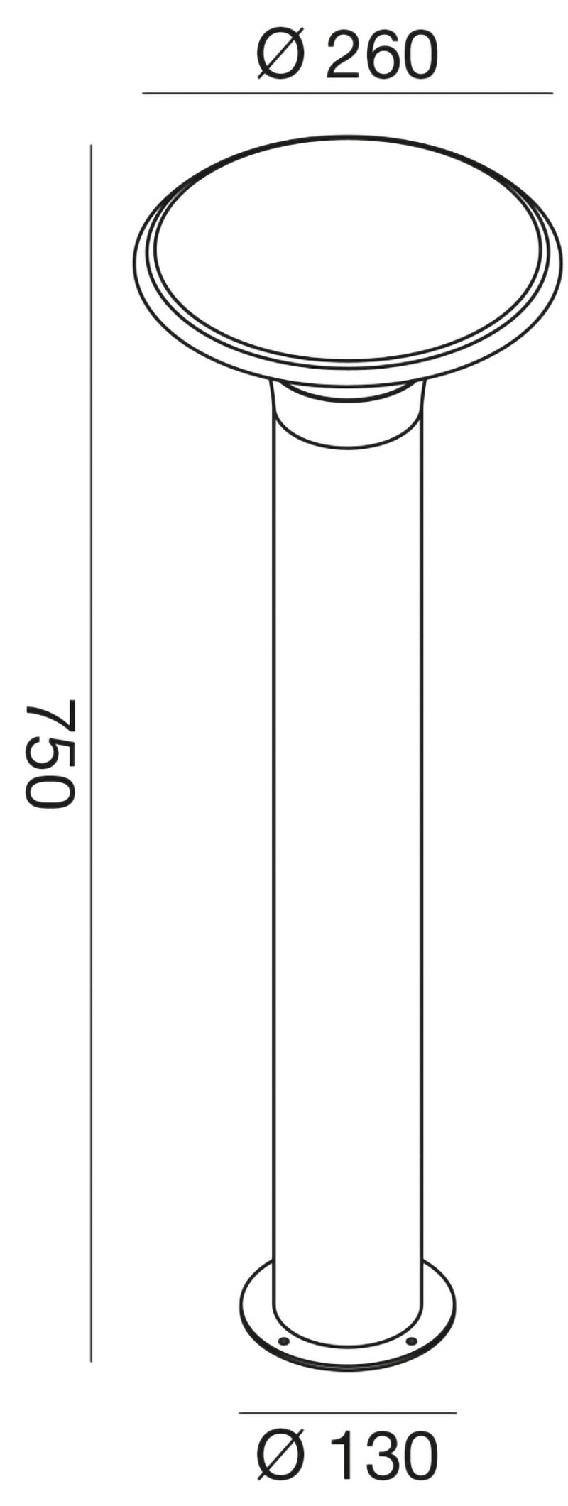 Paletto E27 Grigio Antracite H75cm GES512