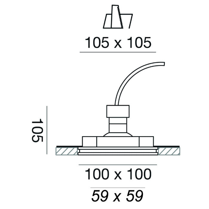 Faretto da Incasso in Gesso Quadrato a Scomparsa - GFA591