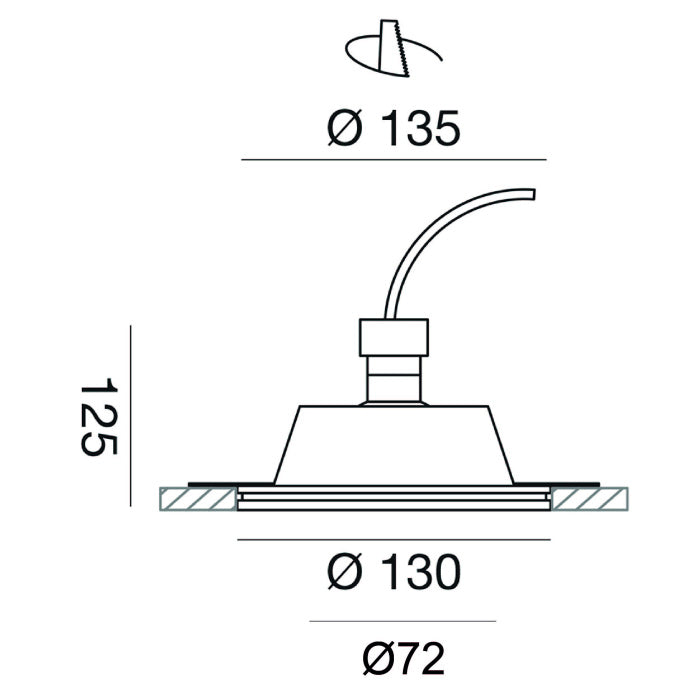 Faretto da Incasso in Gesso Tondo a Scomparsa - GFA592