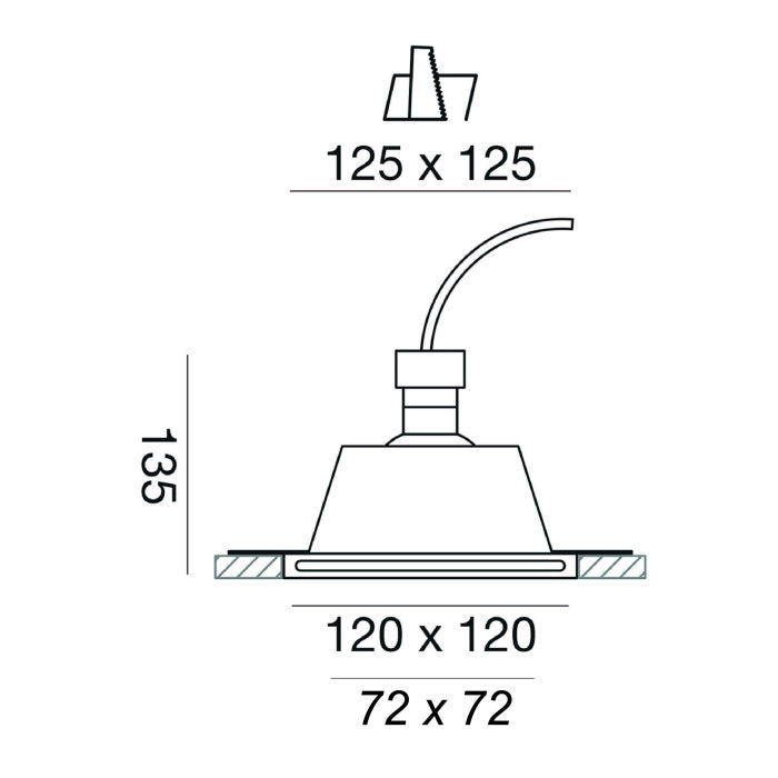 Faretto da Incasso in Gesso Quadrato a Scomparsa - GFA593