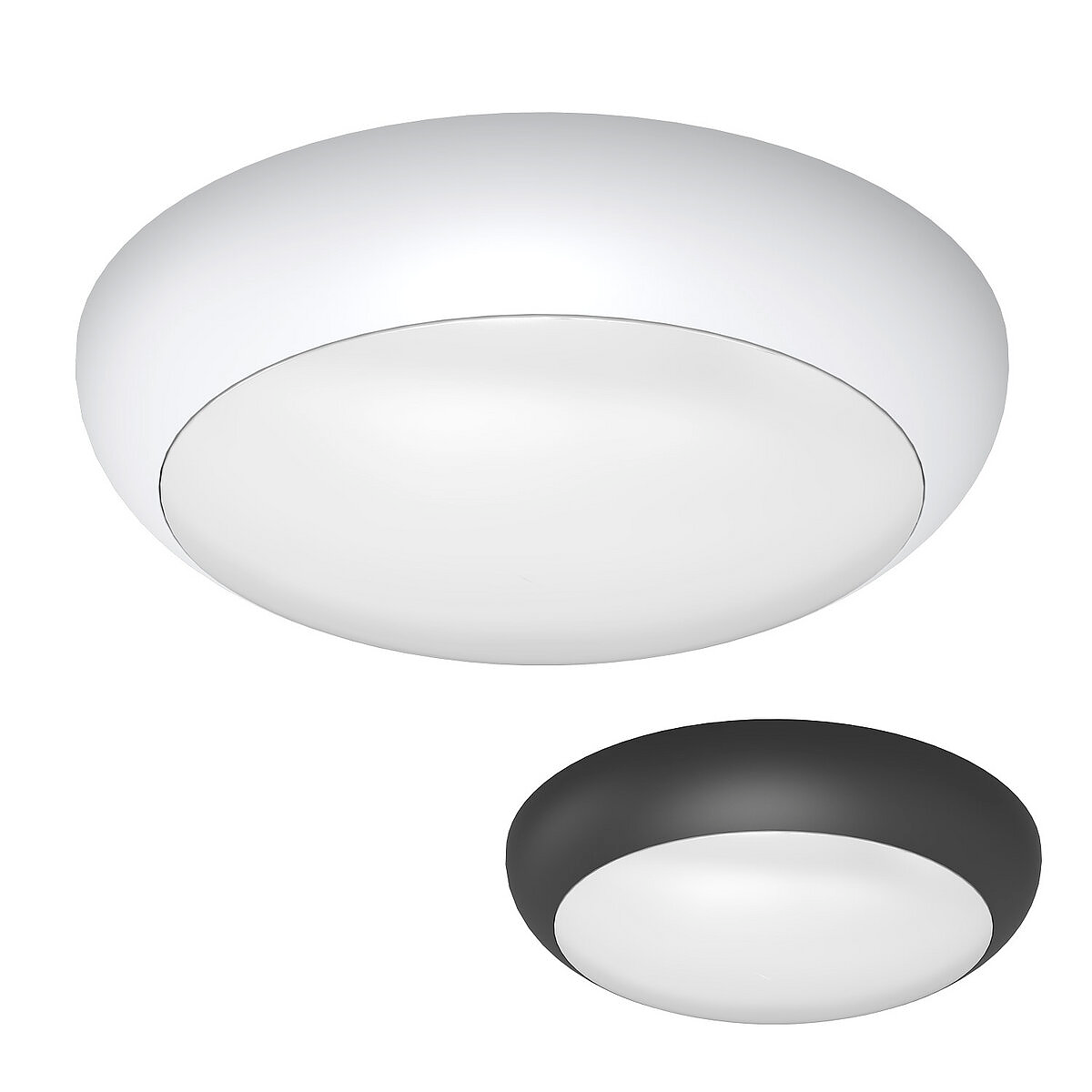 Plafoniera LED Tonda Anti-UV IP65 IK10 CCT e Potenza Selezionabili, anche con Sensore e Emergenza – immagine prodotto