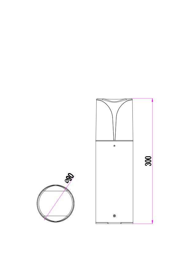 Lampioncino E27 Esterno H30 IP44 Cilindrico - SPACELUX GL18301