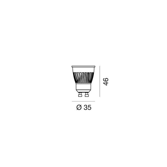Lampadina LED Mini GU10 Ø35mm 5W Dimmerabile Diffusore Opale – Gea Luce GLA2562HD