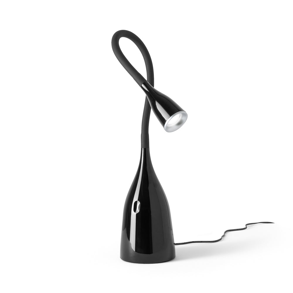 Lampada da Tavolo LED Braccio Flessibile Touch Dimmer Nero Lucido – Gea Luce GLS022