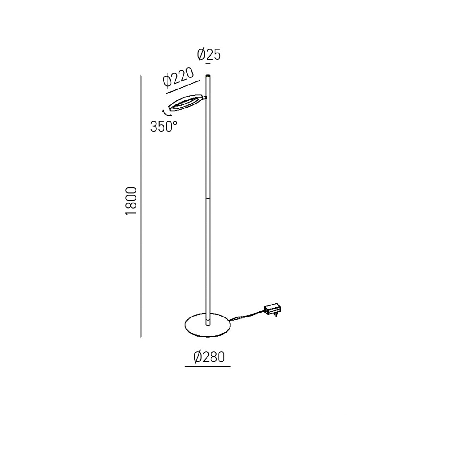 Misure e dimensioni Piantana GPIT31 Gea Luce