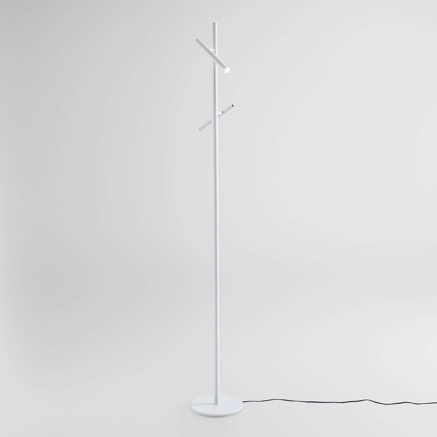 Piantana LED Doppio Spot Orientabile 350° Dimmerabile Bianco Opaco – Gea Luce GPIB40