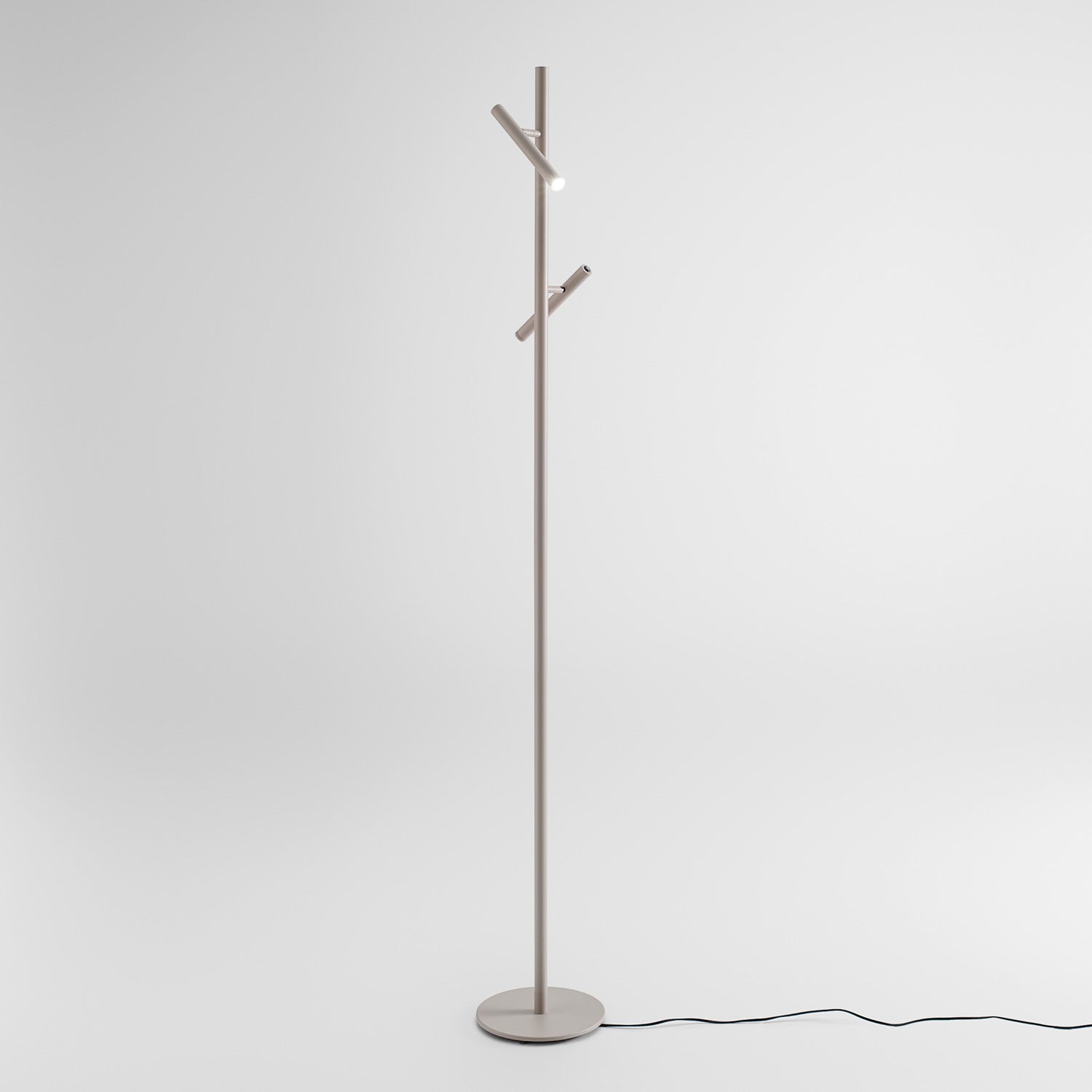 Piantana LED Doppio Spot Orientabile 350° Dimmerabile Tortora – Gea Luce GPIT40