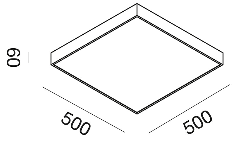 Plafoniera LED Quadrata Ultrapiatta 50x50 50W GPL311