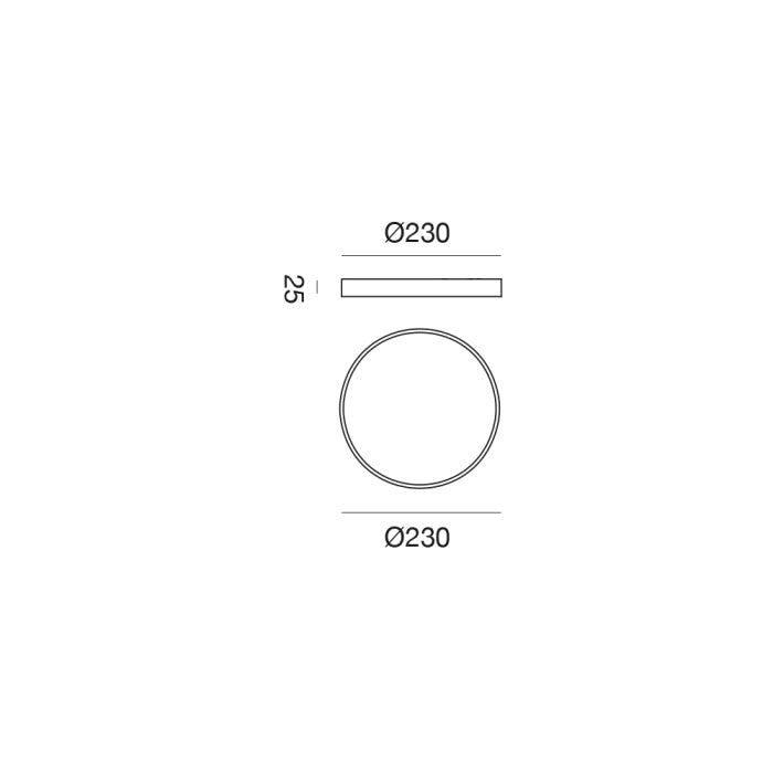 Plafoniera Ultra Slim LED Ø23 cm Nero Opaco GPL321