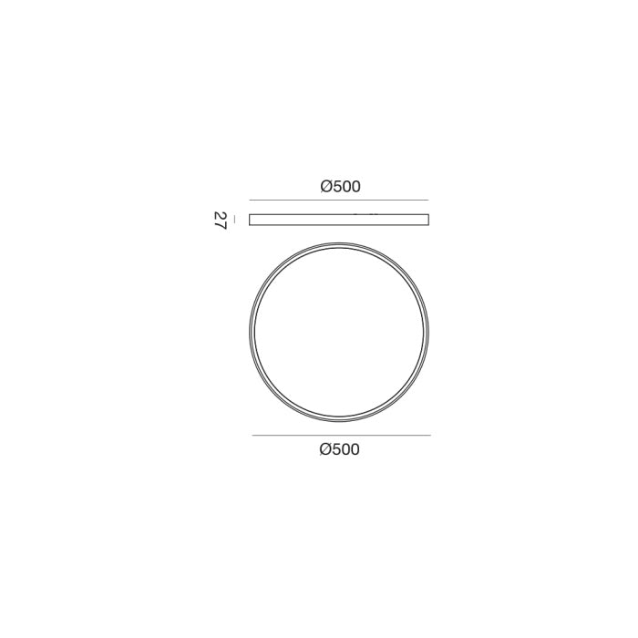 Plafoniera Ultra Slim LED Ø50 cm Nero Opaco GPL327