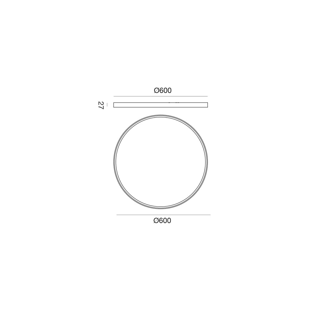 Plafoniera Ultra Slim LED Ø60 cm Nero Opaco GPL329