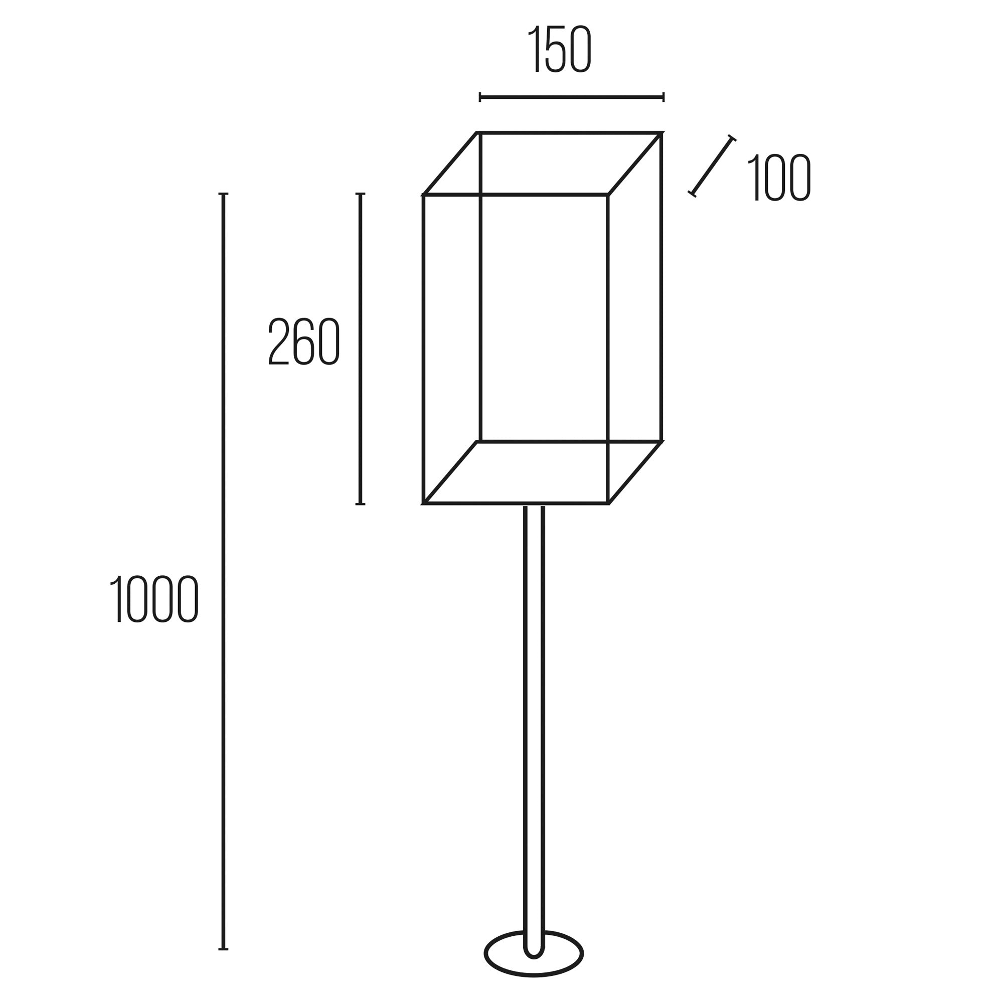 Lanterna con Paletto Leon P E27 Antracite - Bot Lighting