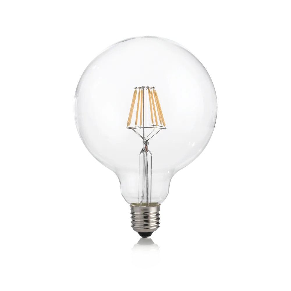 Lampadina filamento led Globo G125 E27 vetro trasparente