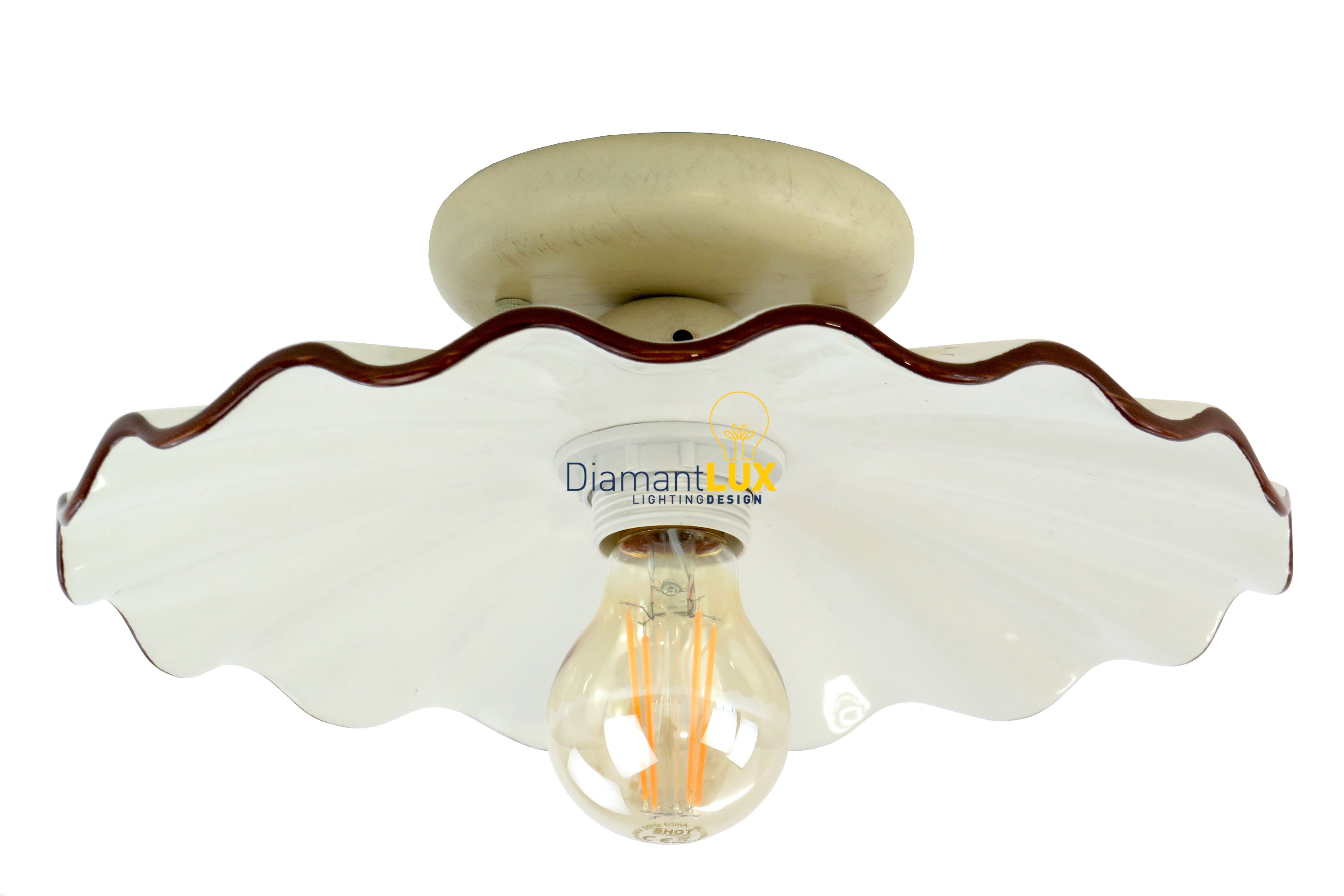 Plafoniera Rustica Ceramica E27 Diamantlux MONZA-P30-AV