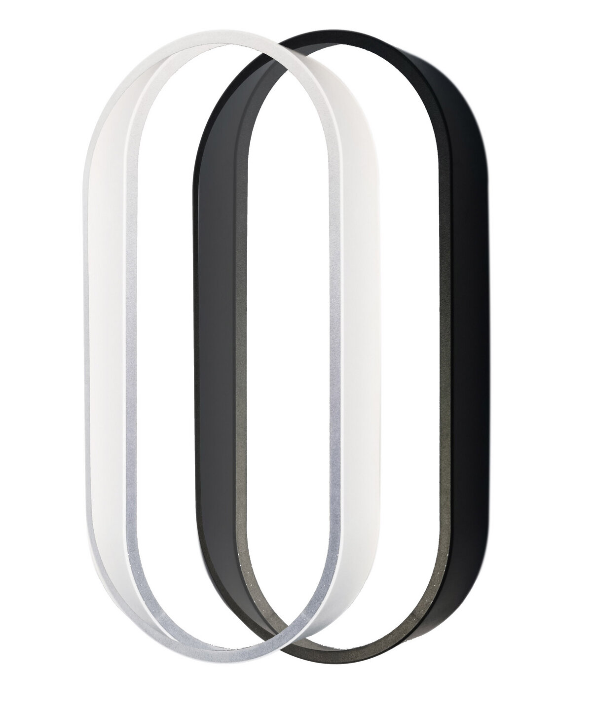 Plafoniera LED Ovale IP65 IK08 CCT 15W o 18W con Anelli Bianco e Nero, anche con Sensore Crepuscolare – dettaglio