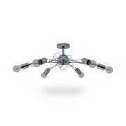 Lampadario Plafoniera Cromo 6 Luci E27 Design Moderno Diamantlux AUSTIN P6C