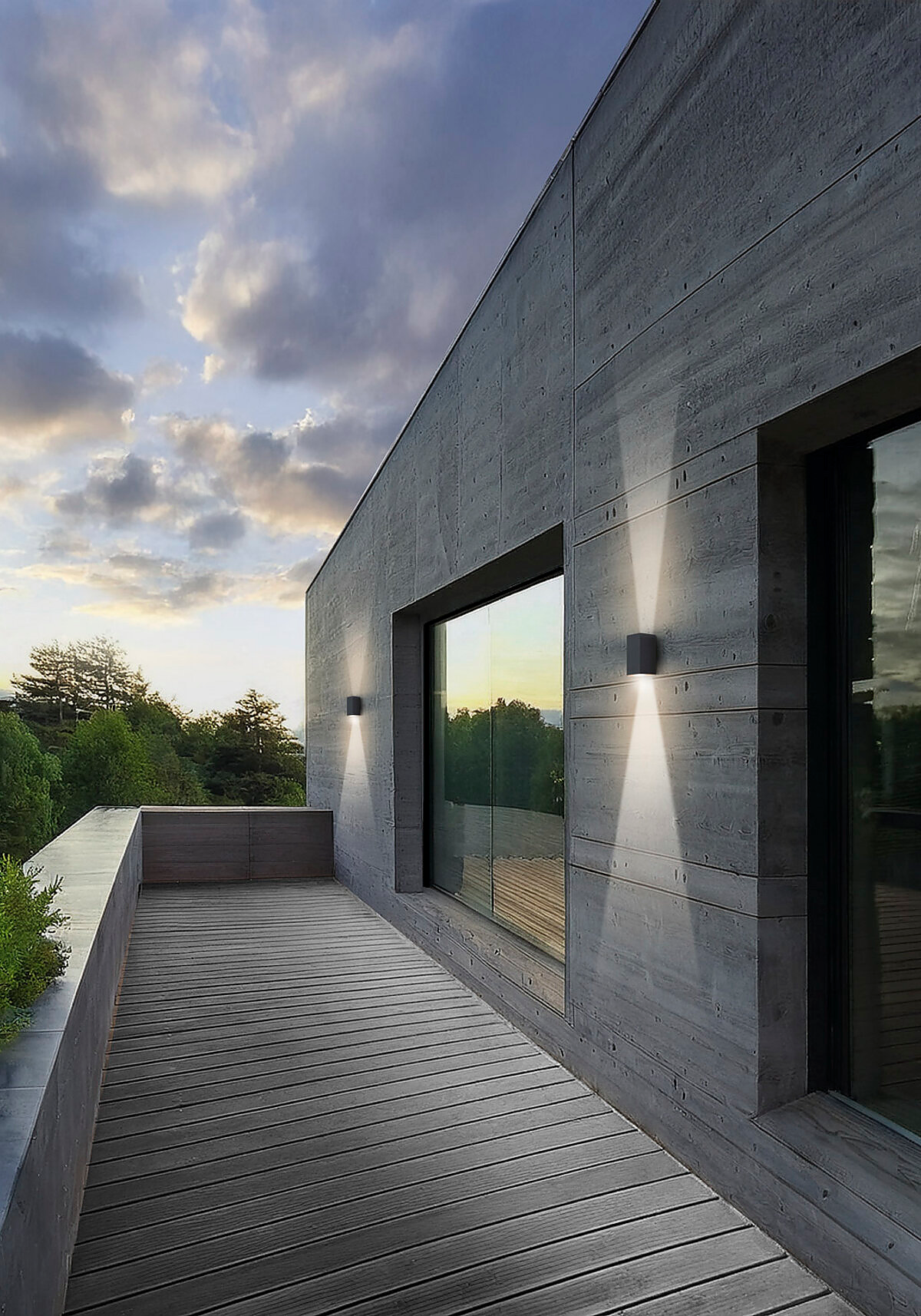 Applique da esterno doppia luce IP54 rettangolare Lyon - Spacelux