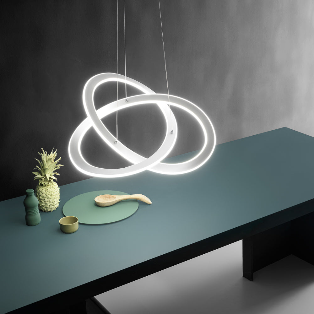 Lampadario a sospensione LED moderno bianco YARA S/P Gea Luce