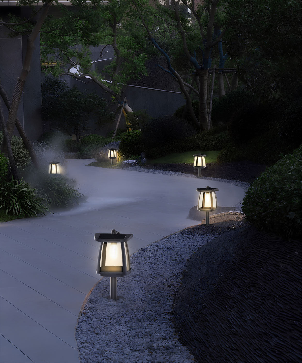 Lanterna solare con paletto ambientata - Bot Lighting YUCCAP