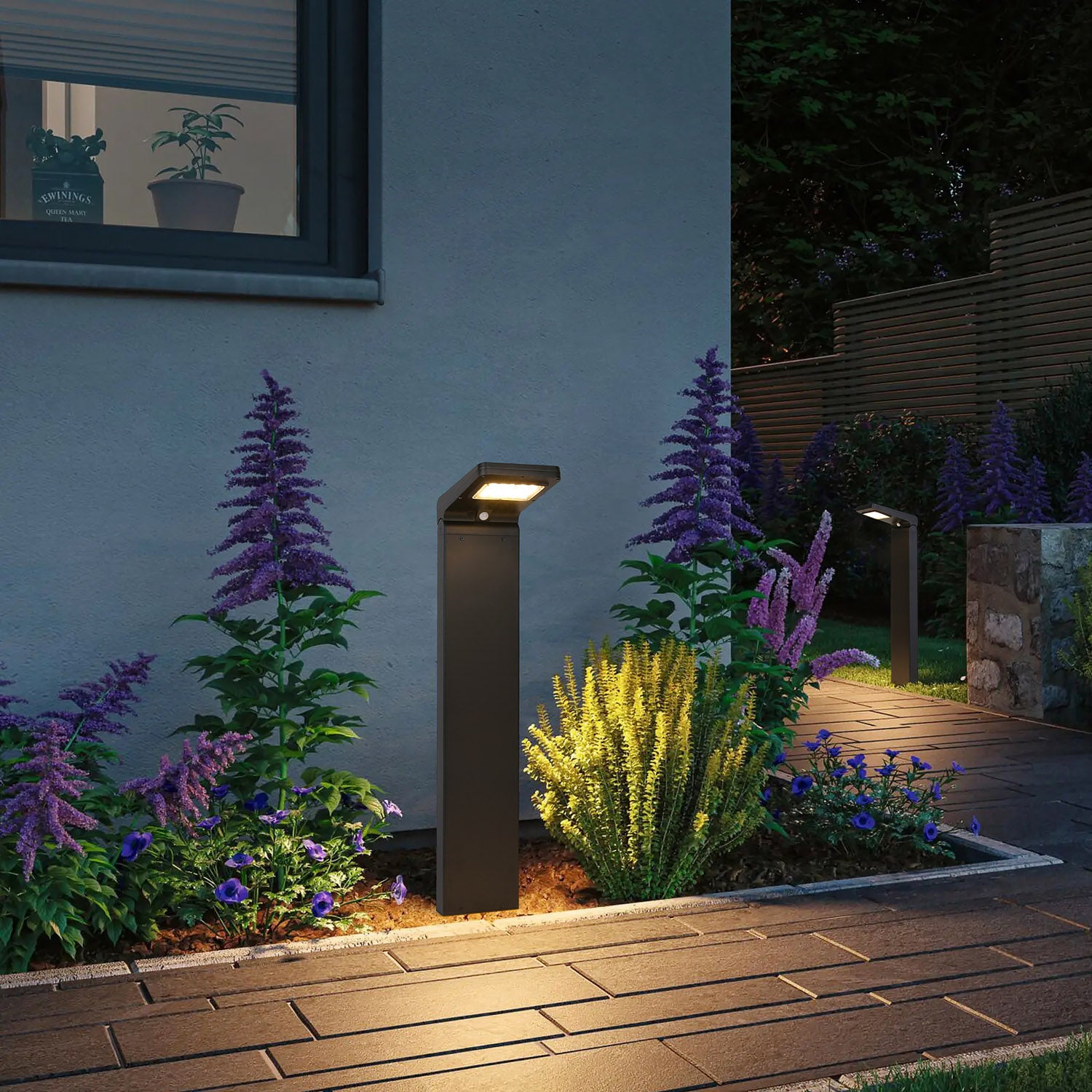 Palo solare da giardino ambientato - Bot Lighting YUMA1200P