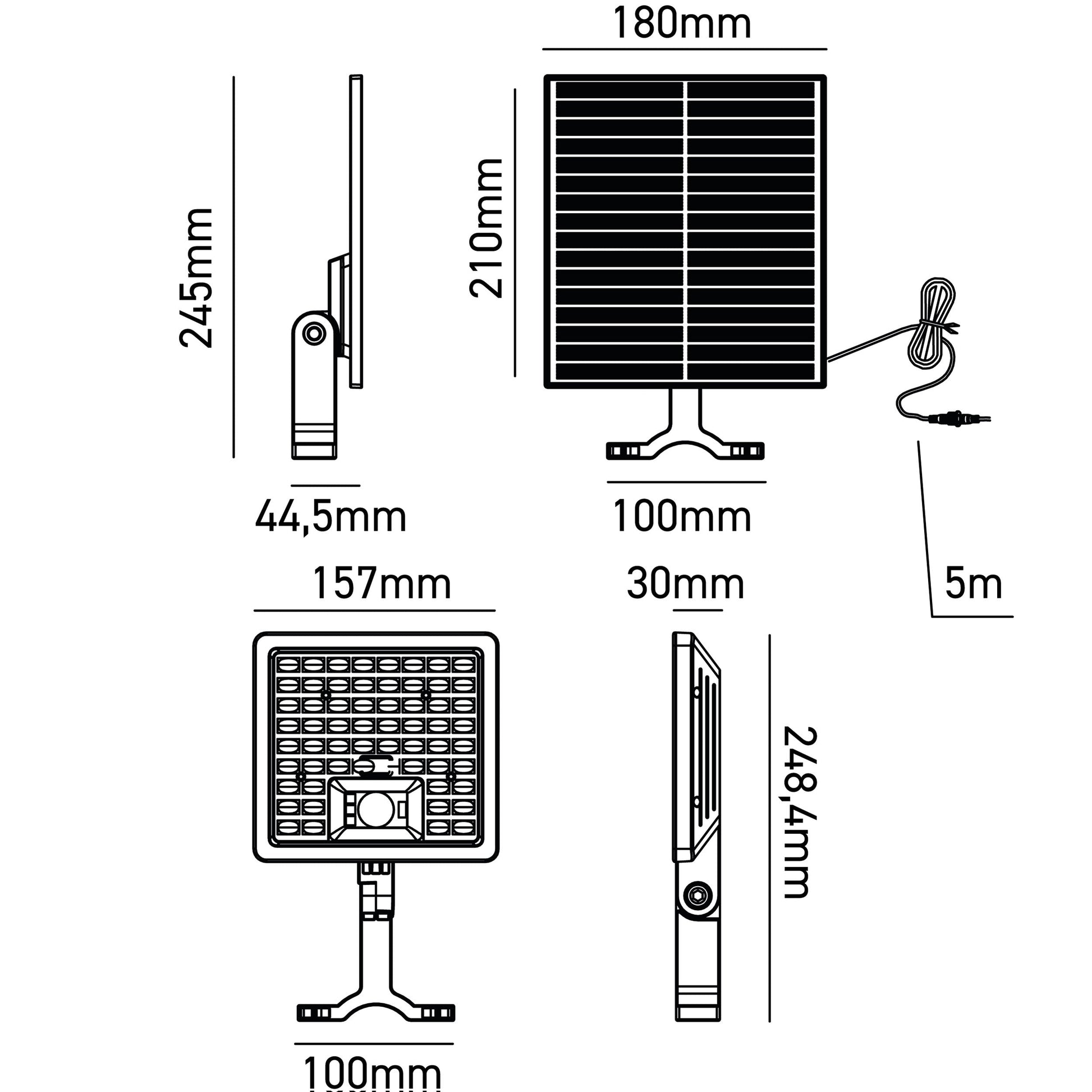 Proiettore LED solare con Sensore di movimento YUMA1500nk Botlighting Botlighitng
