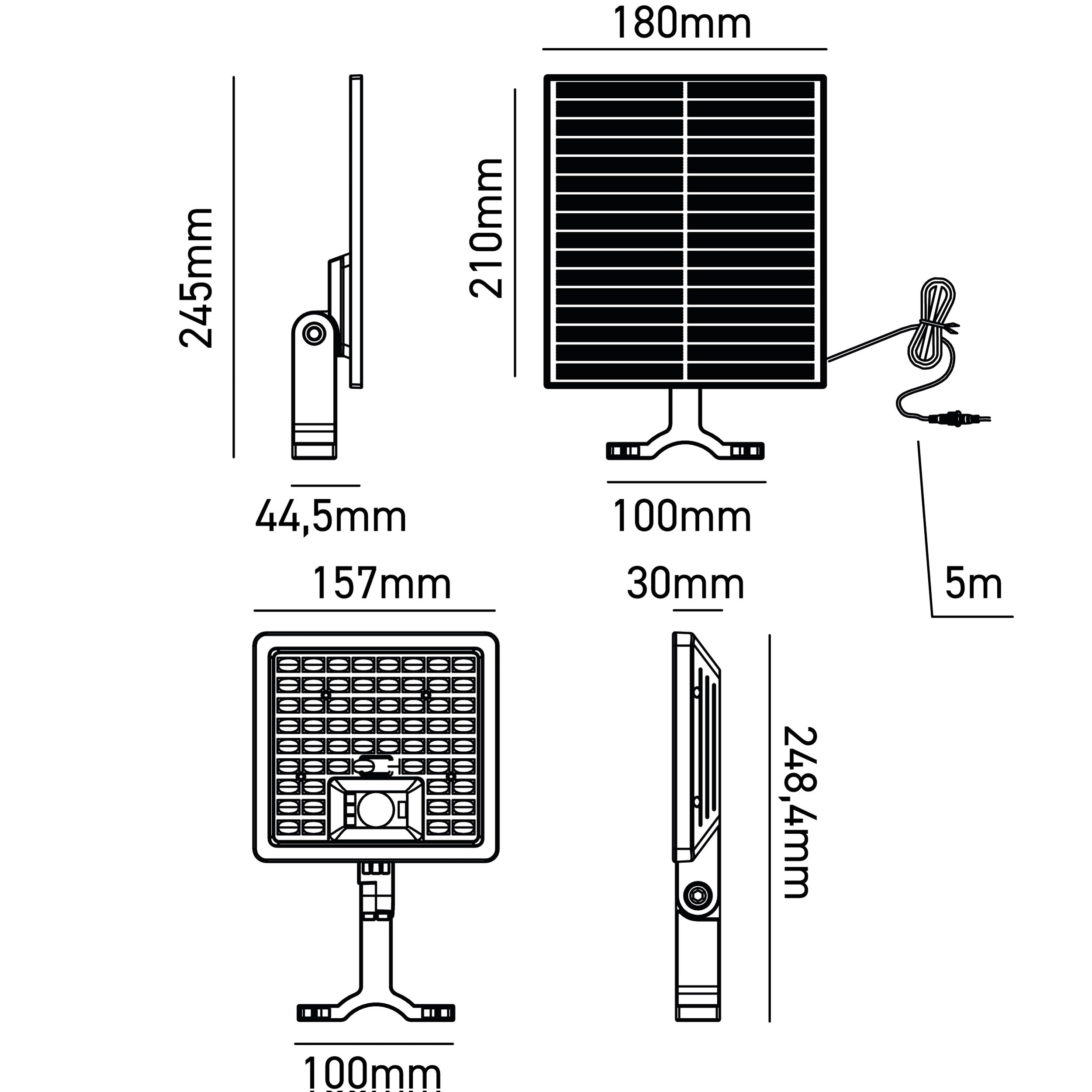 Proiettore LED solare con Sensore di movimento YUMA1500nk Botlighting Botlighitng