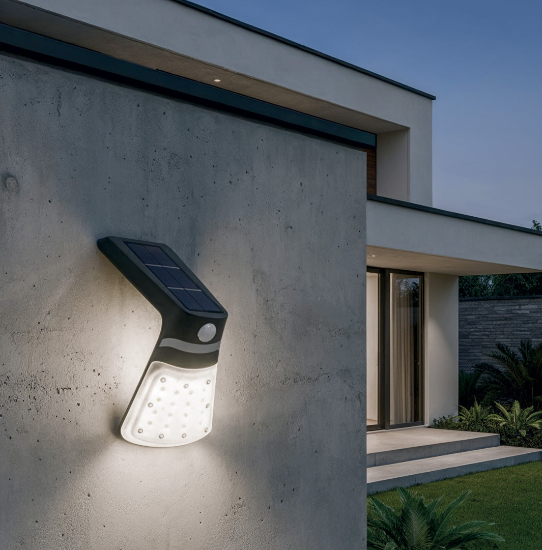 Proiettore LED solare con sensore di movimento vista laterale - Bot Lighting YUMA2N