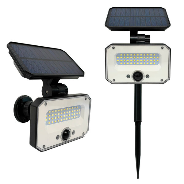 Proiettore solare con picchetto e telecomando nero - Bot Lighting YUMA8NP