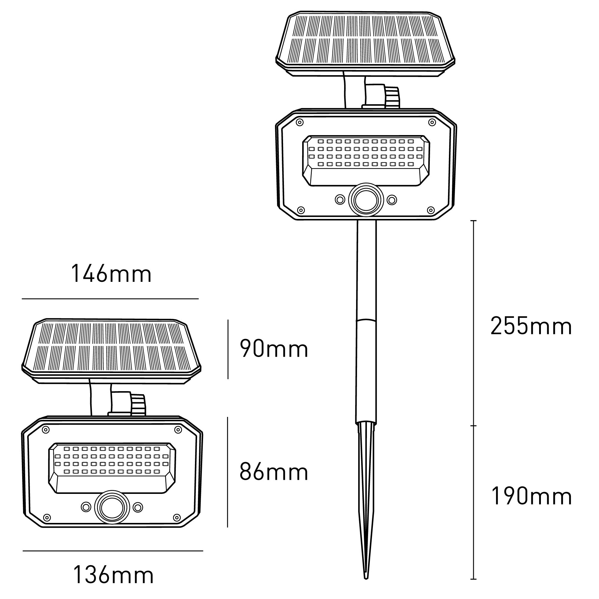 Proiettore solare con telecomando incluso - Bot Lighting YUMA8NP