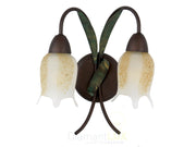 APPLIQUE A 2 LUCI IN FERRO DECORATO STILE FLOREALE - DIAMANTLUX DUCALE