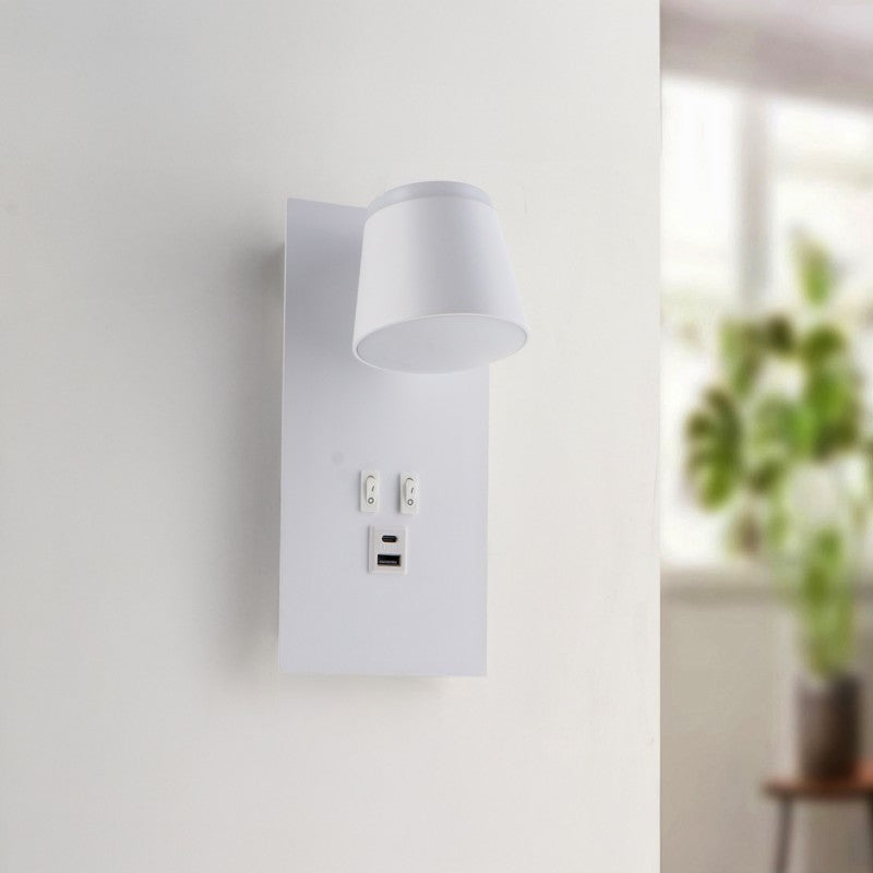 Applique Camera da Letto con USB + Type-C – Design Moderno 10W – Bianco o Nero Diamant Lux
