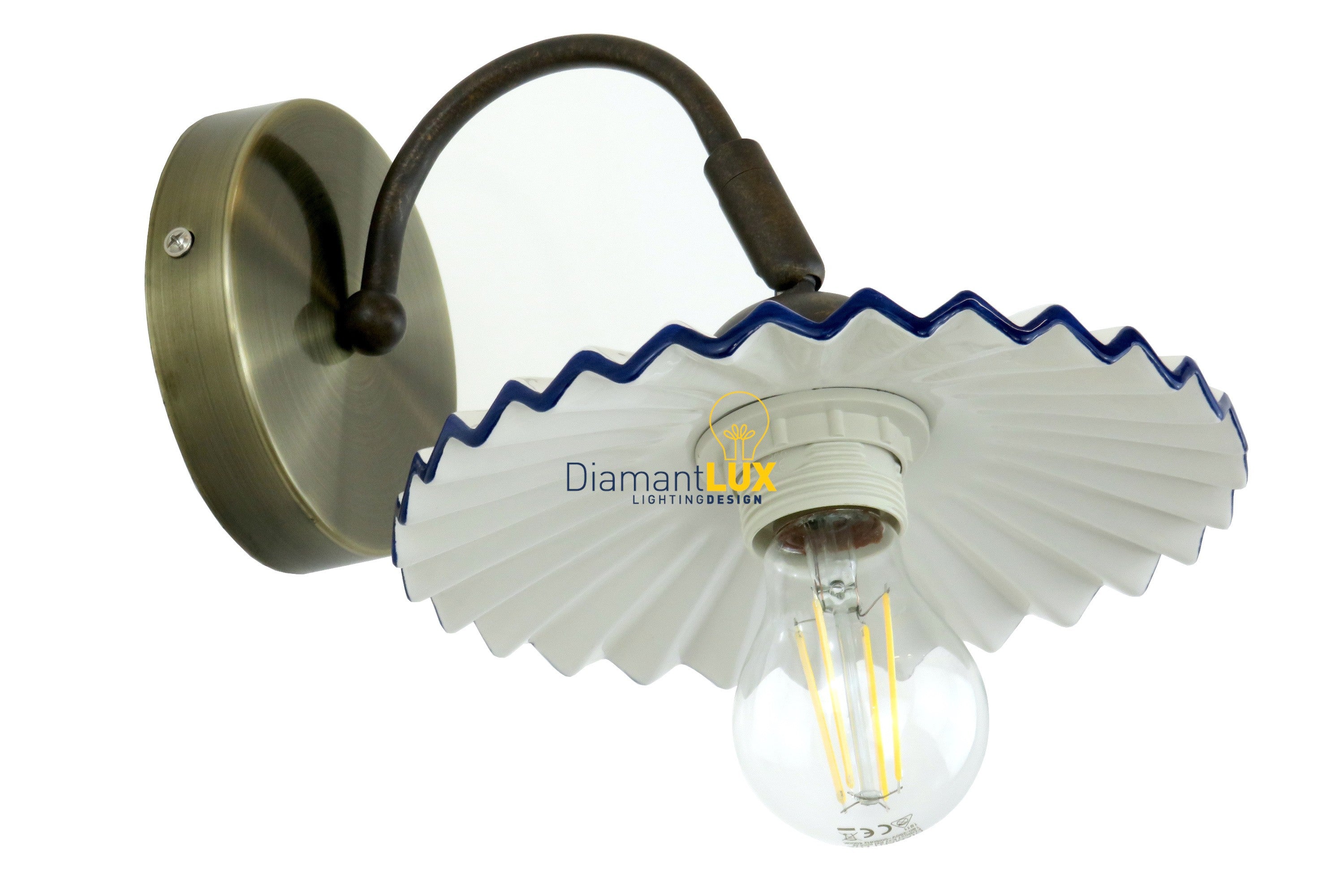 Applique ceramica vintage da interno SVEVA A1 DIAMANTLUX