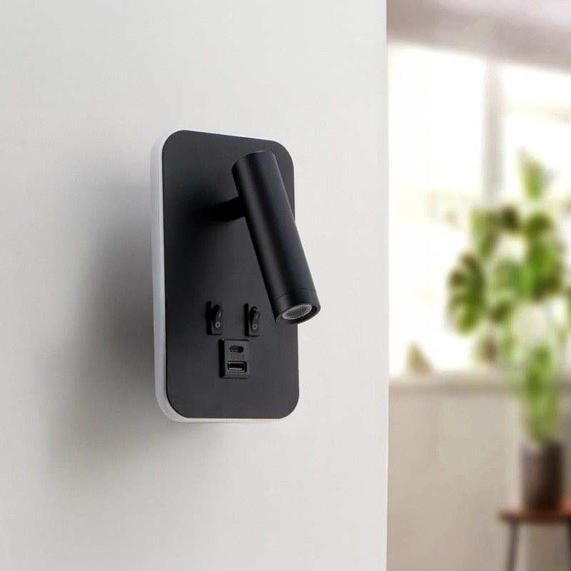 Applique da Comodino Orientabile LED con USB + Type-C – Doppia Luce 4000K Diamant Lux