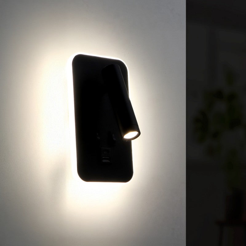 Applique da Comodino Orientabile LED con USB + Type-C – Doppia Luce 4000K Diamant Lux