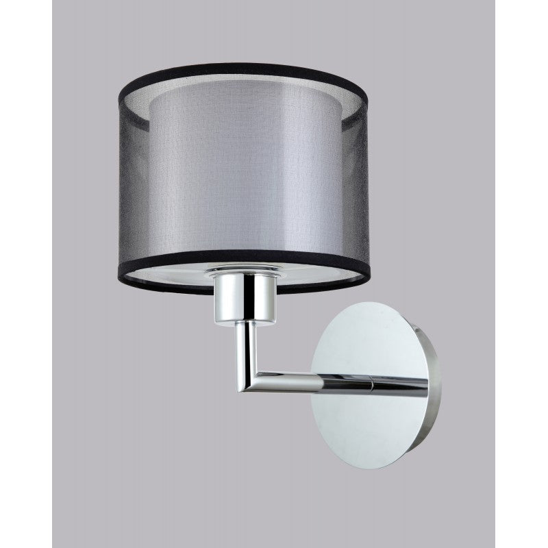 Applique con paralume in tessuto grigio nero 1073/A Diamantlux Diamant Lux