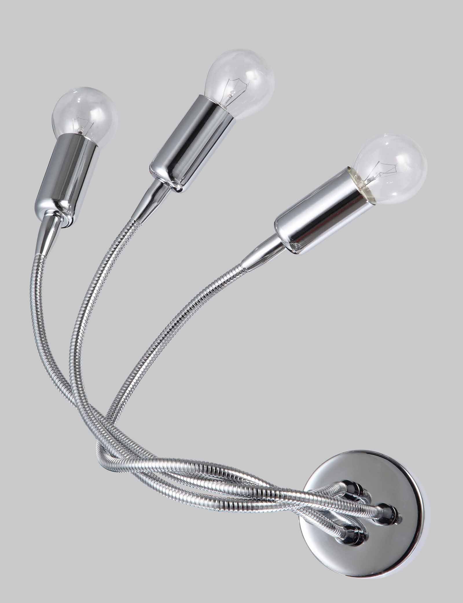 Applique da Parete con Braccio Flessibile LIVIA A3 - Finitura Cromata | Diamantlux