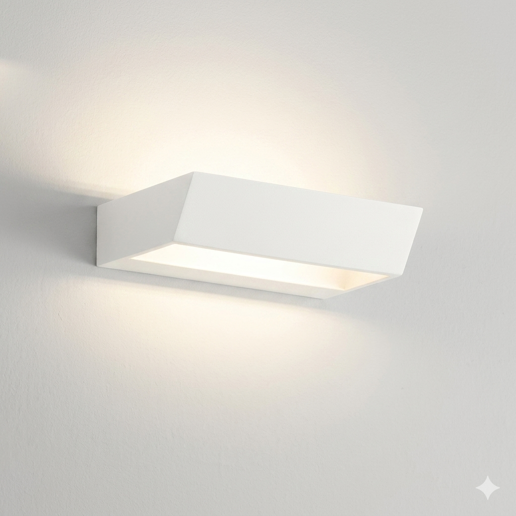 Applique LED moderna in alluminio bianco 18W luce calda modello EDGE 955