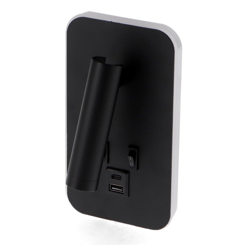 Applique da Comodino Orientabile LED con USB + Type-C – Doppia Luce 4000K