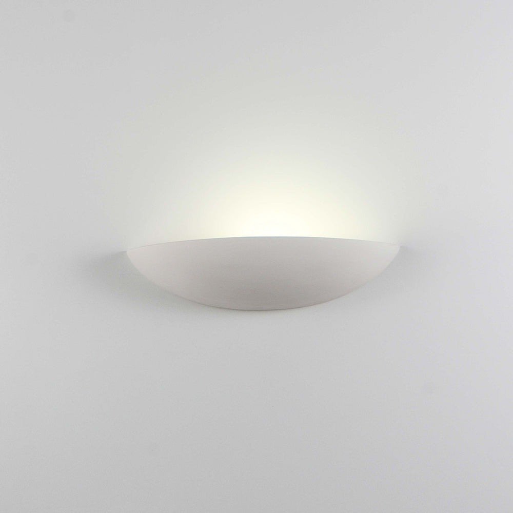 Applique da parete a conchiglia in ceramica bianca tinteggiabile Isyluce 601 SHELL, luce verso l'alto - Diamantlux