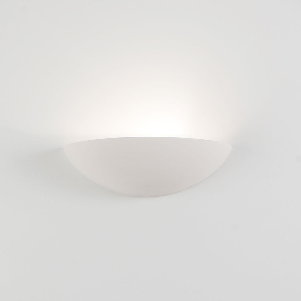 Applique da parete a conchiglia in ceramica bianca tinteggiabile Isyluce 603 SHELL, luce verso l'alto - Diamantlux