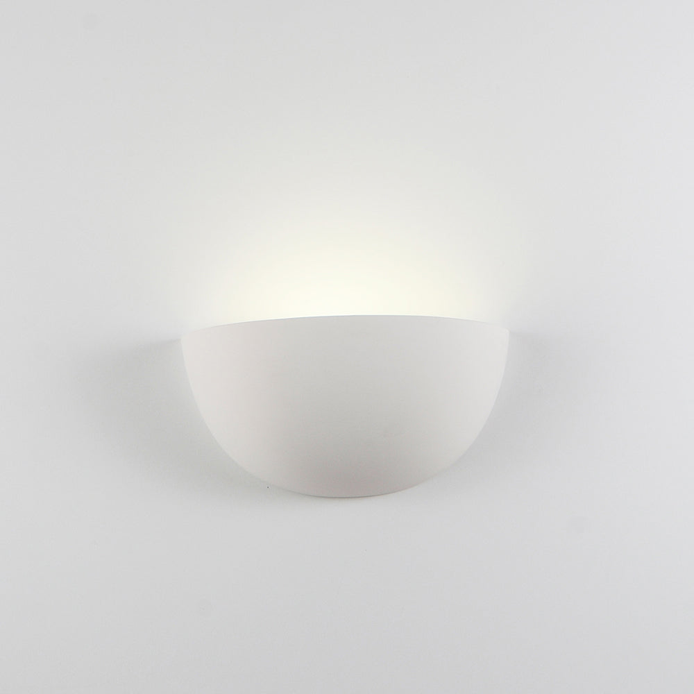 Applique da parete in ceramica bianca tinteggiabile Isyluce 604 QUARTO, luce verso l'alto - Diamantlux