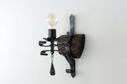 Applique rustiche in ferro battuto e legno 606-A1 Diamantlux