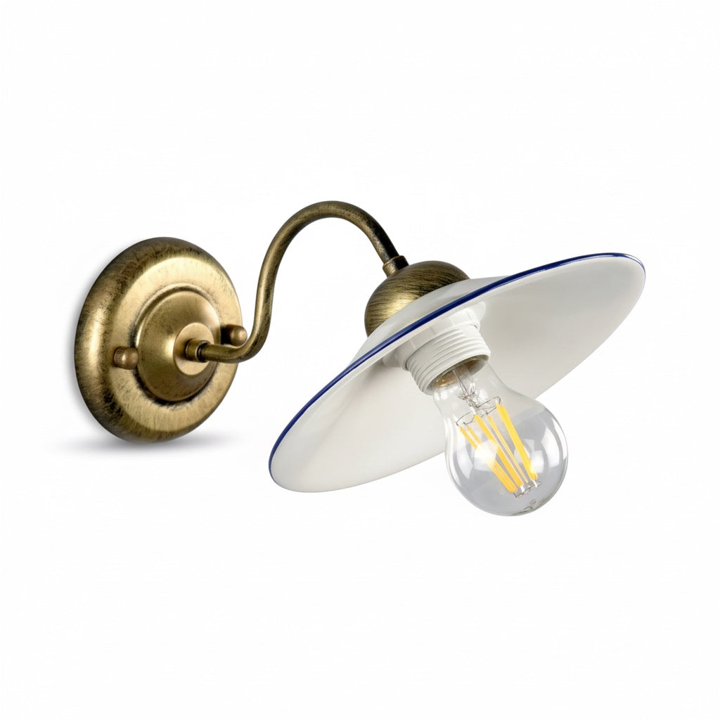 Applique in Ceramica Vintage Bordo Blu E27 Diamantlux ZENOBIA-A